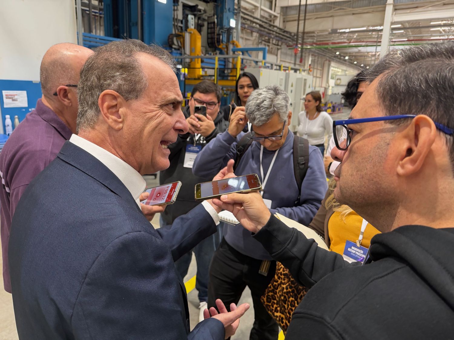Press interview during the Gestamp plant opening