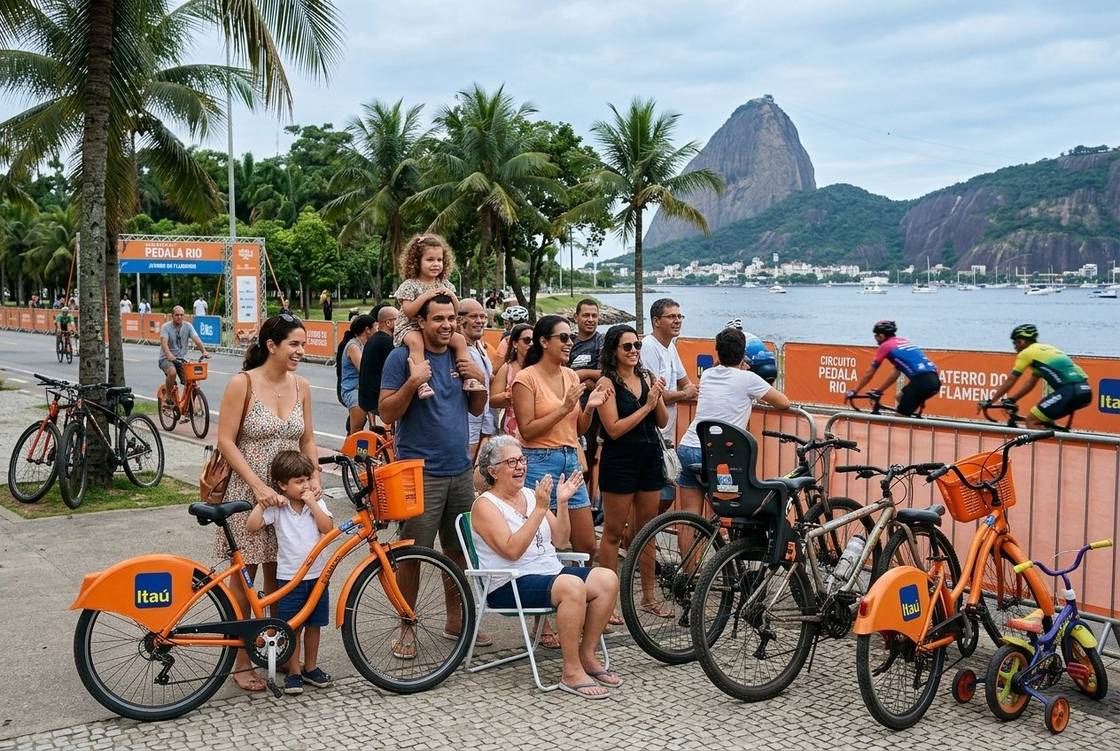 Group ride during the Itaú BiciRio event