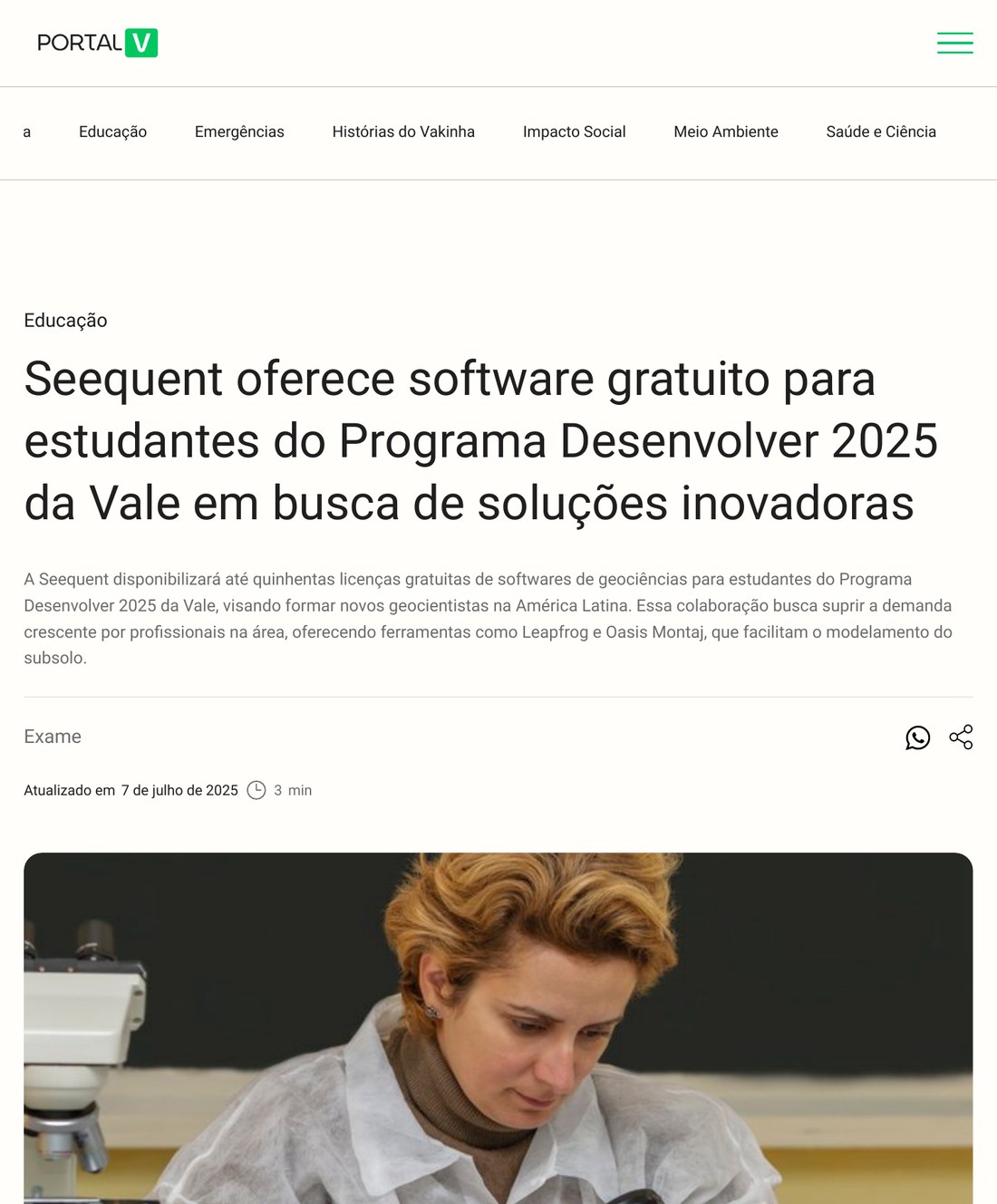 Portal news coverage of Seequent