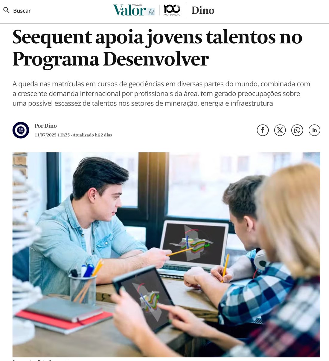 Valor Econômico coverage of Seequent