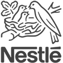 Logo da Nestlé indicando a parceria estratégica com a TNS Agency para marketing regional.